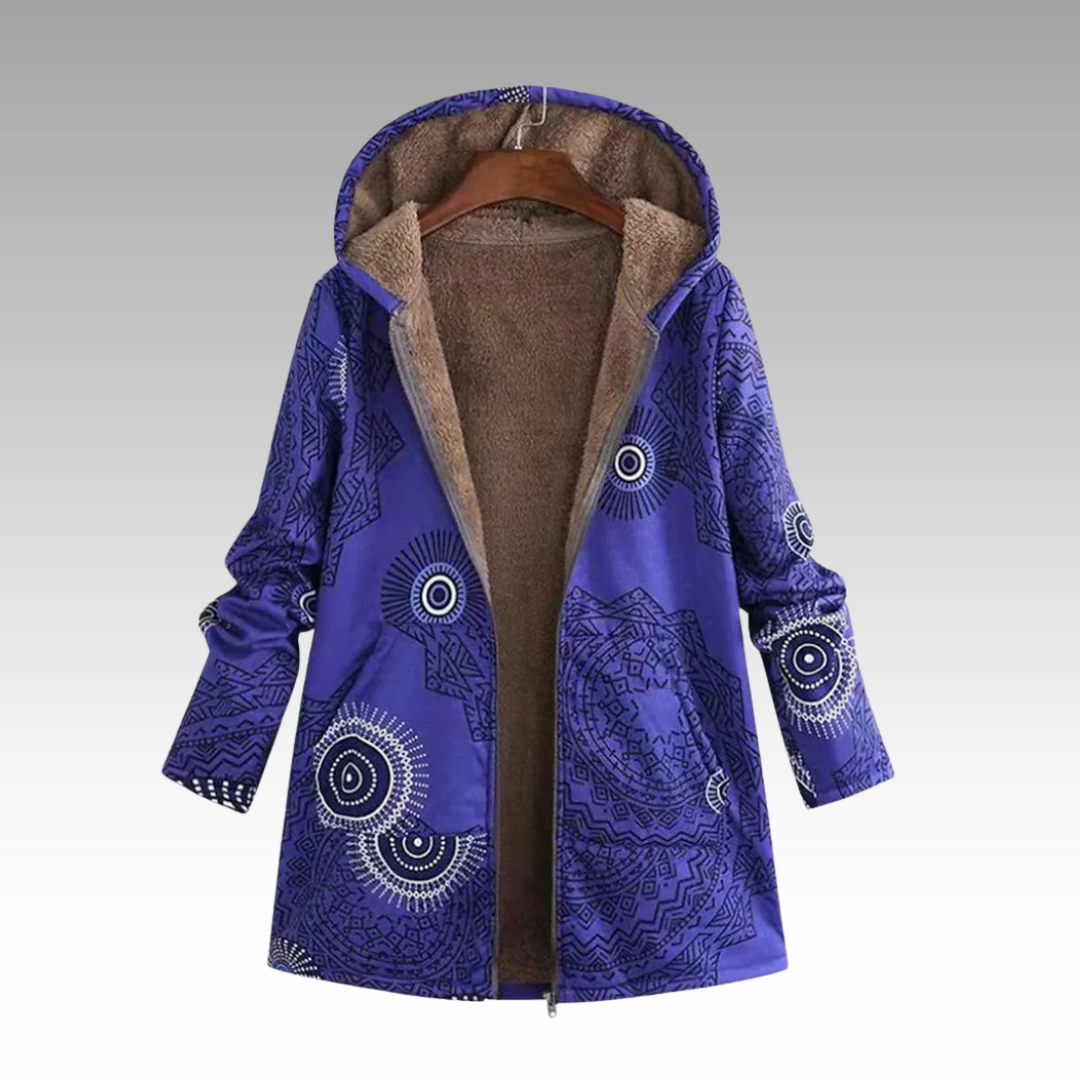 Birgitta | Varm og Blød Hoodiejakke – Boho-stil møder vinterkomfort