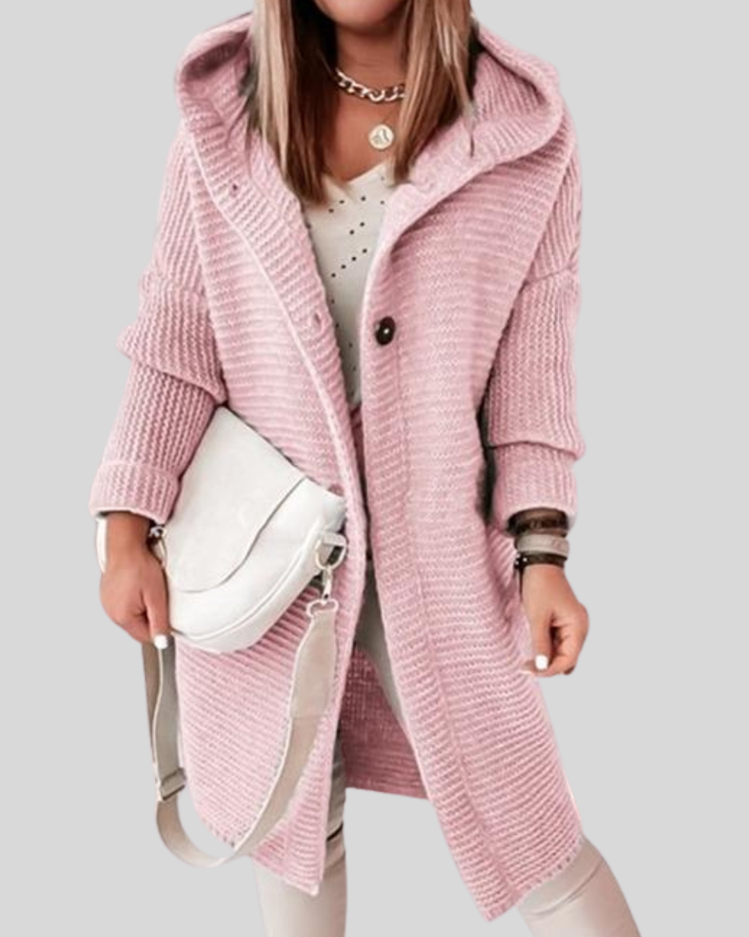 Birgitta | Casual Lang Cardigan med Knapper