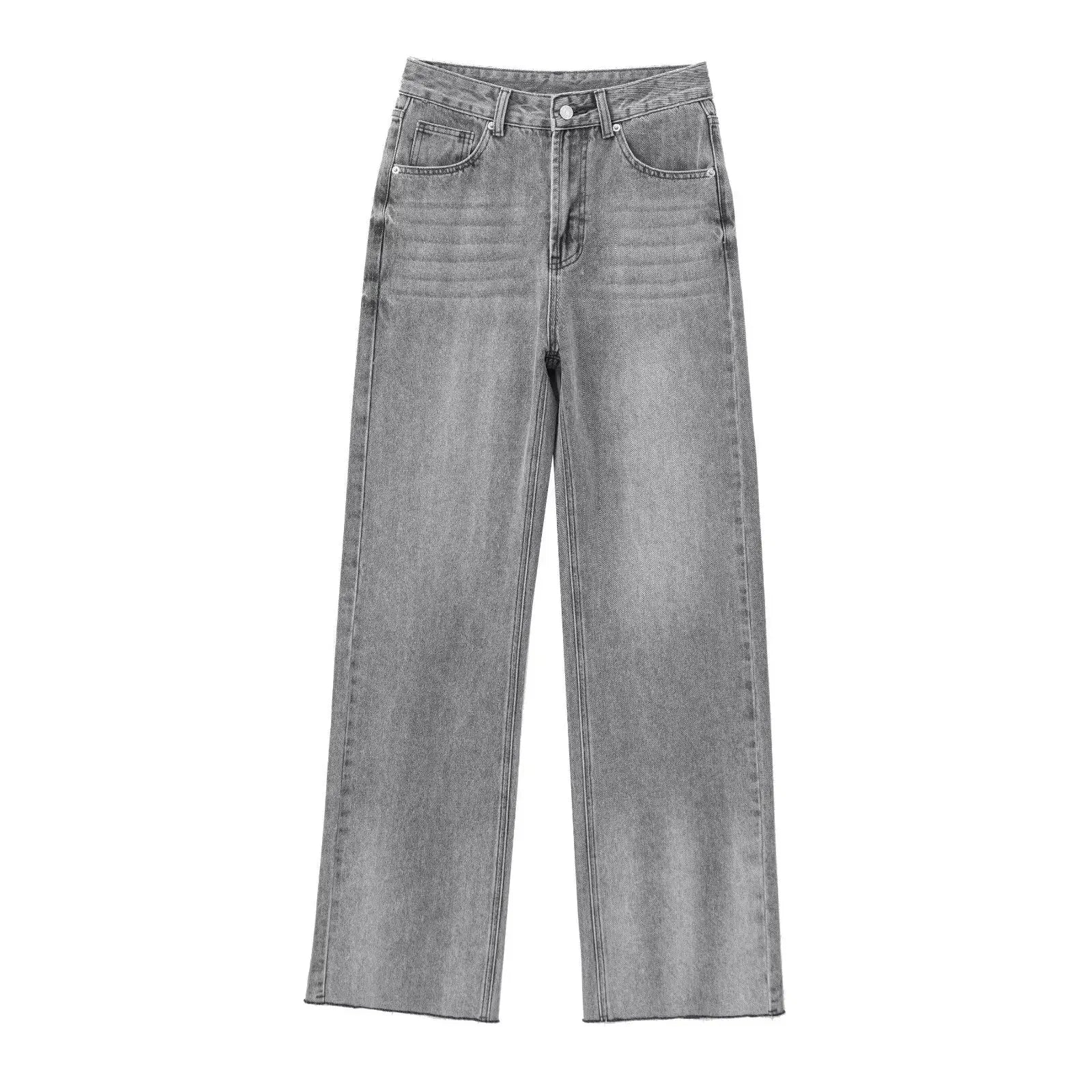 Birgitta | Grå Udsvingede Jeans