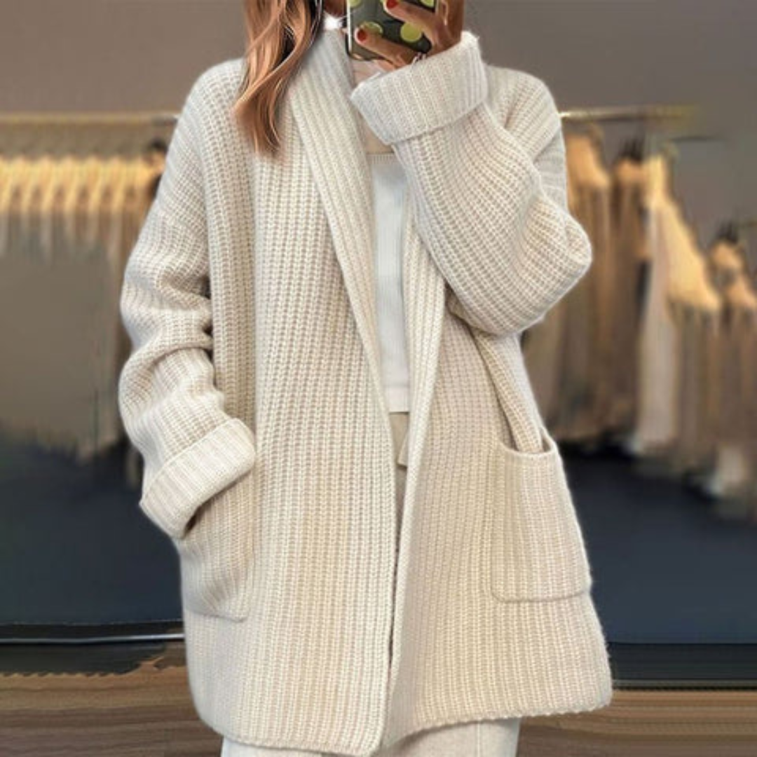 Birgitta | Afslappet Cardigan med Lommer