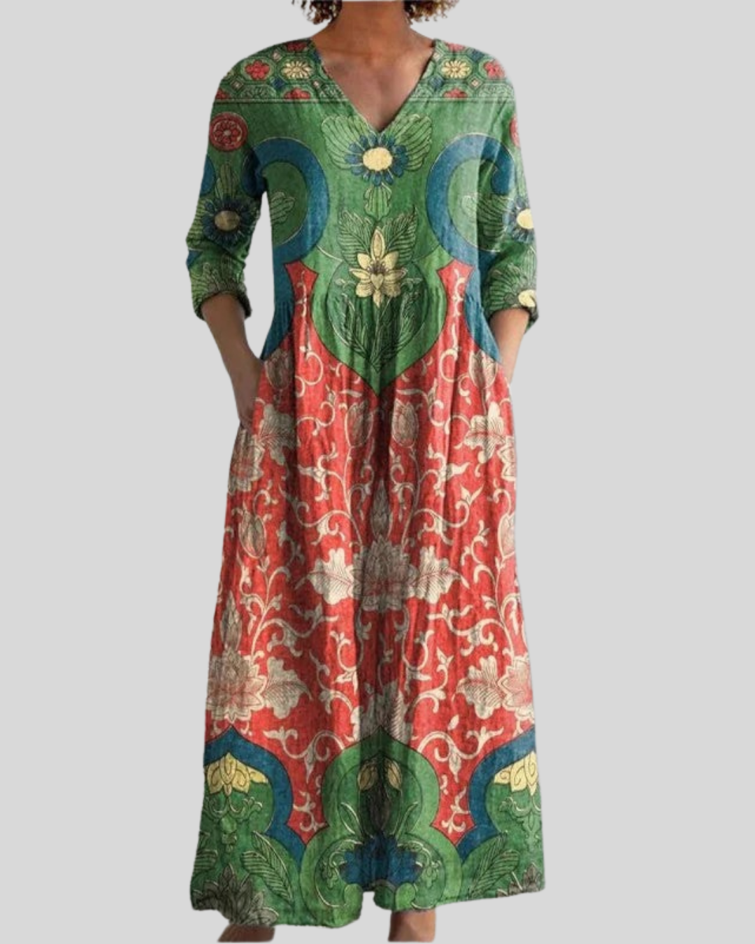 Birgitta | Tidsløs Vintage Blomster Maxi Kjole