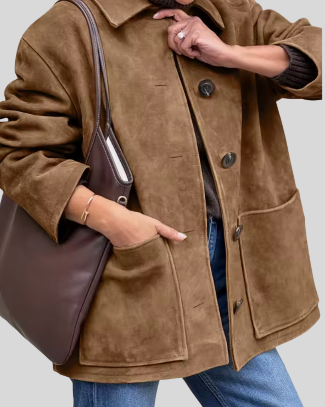 Birgitta | Elegant jakke i faux suede