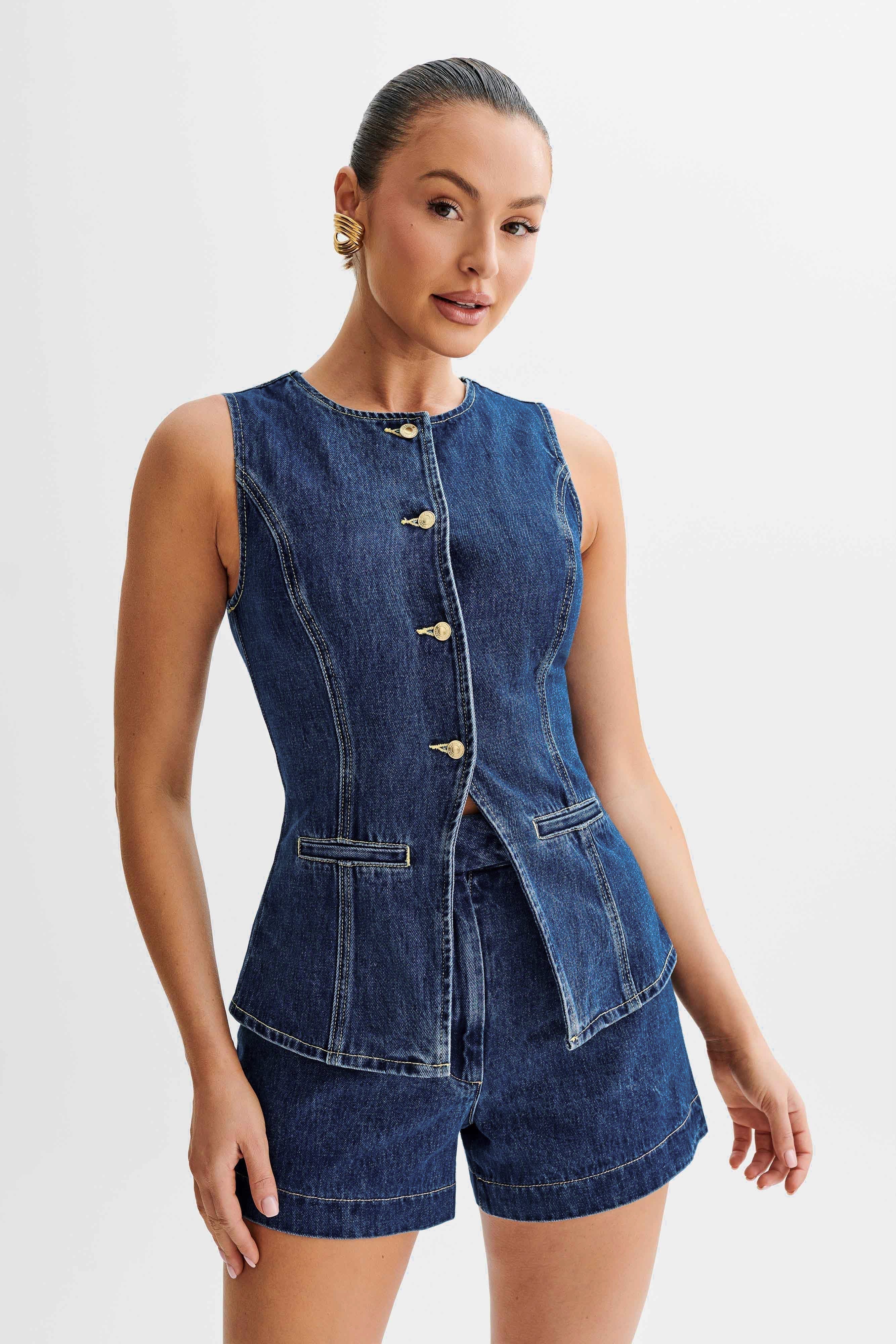 Birgitta | Trendy denim sæt med knapper