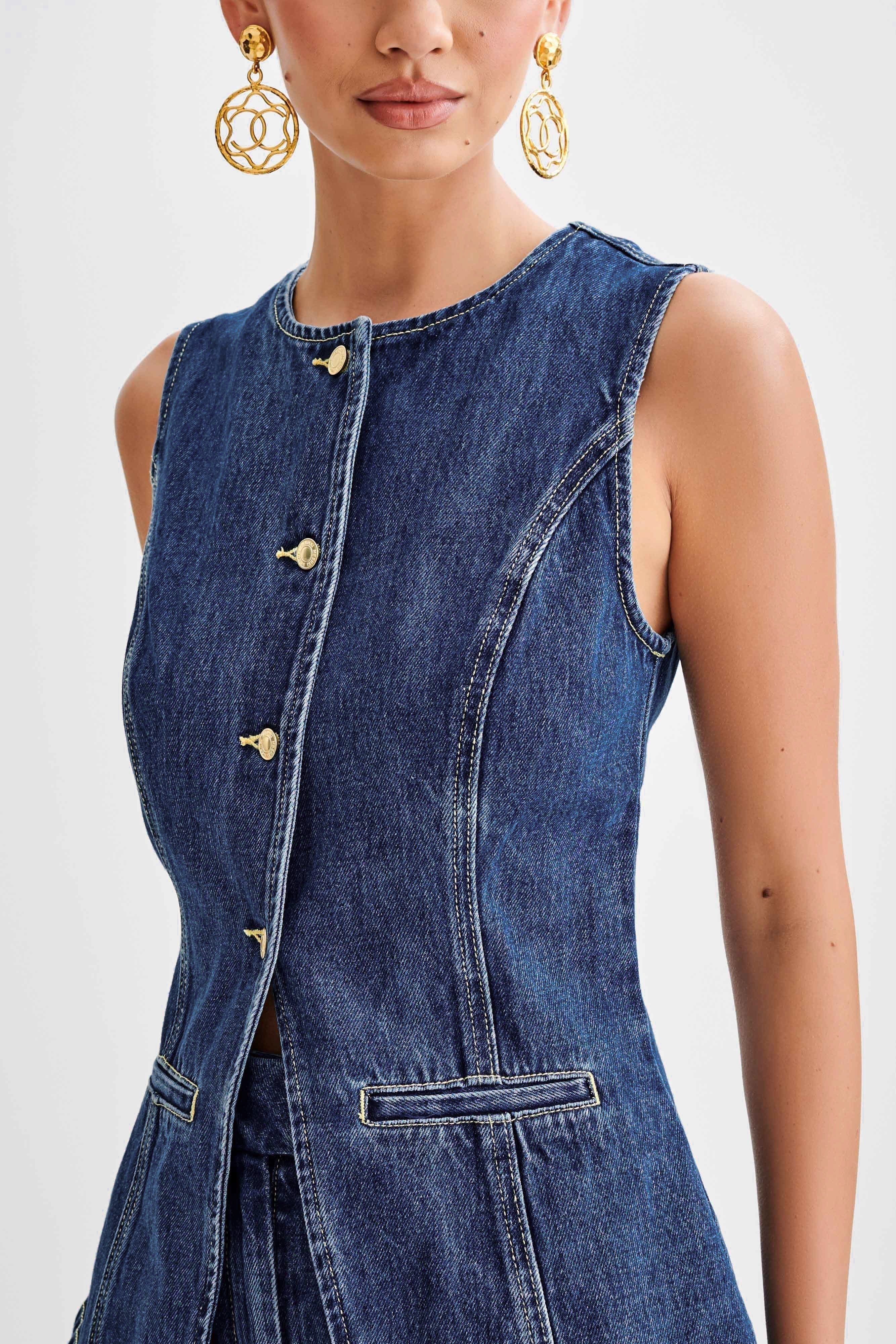 Birgitta | Trendy denim sæt med knapper