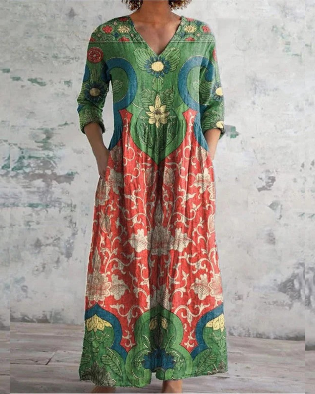 Birgitta | Tidsløs Vintage Blomster Maxi Kjole