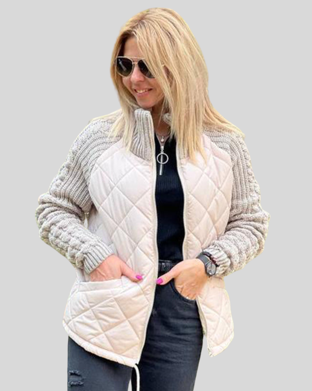Birgitta | Strikket patchworkjakke