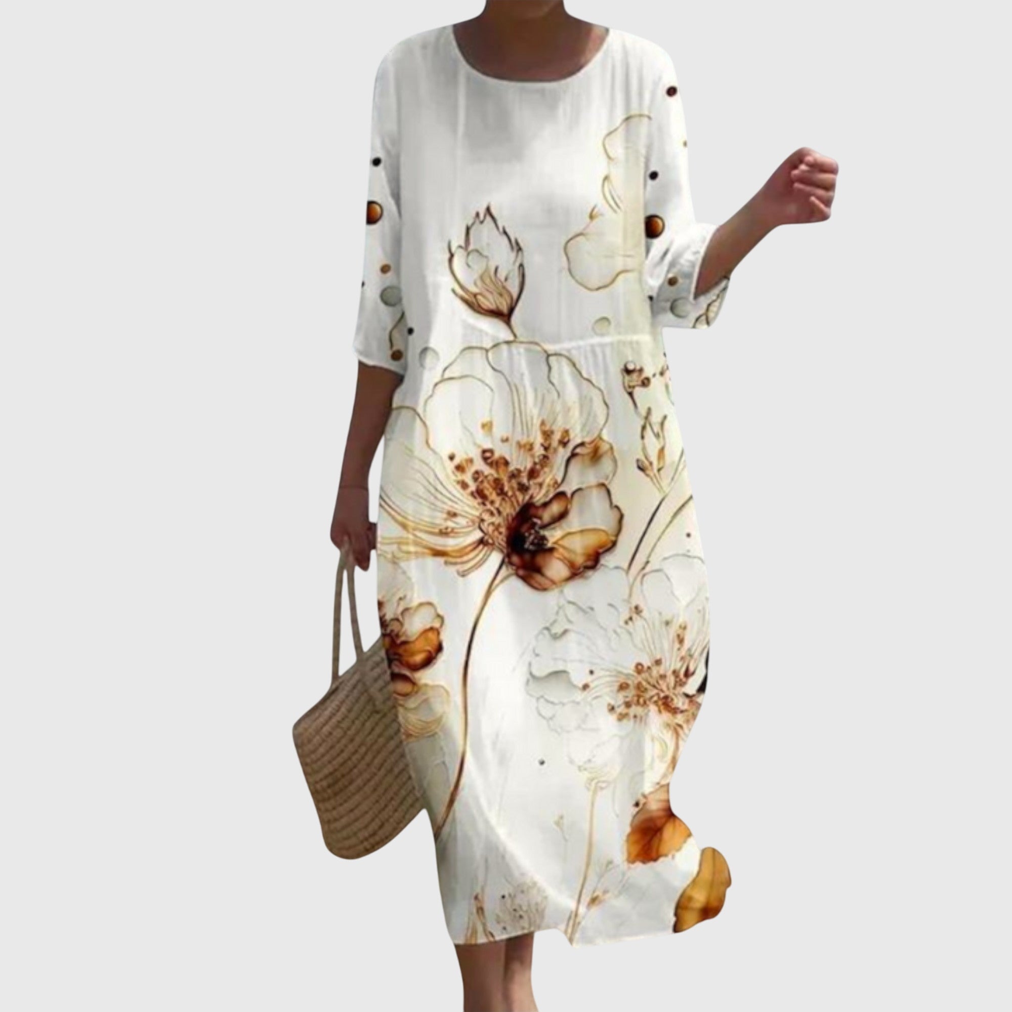 Birgitta | Stilfuld Blomster Maxi Kjole