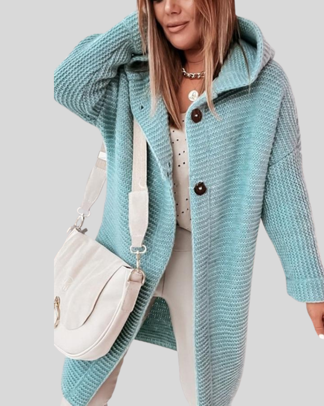 Birgitta | Casual Lang Cardigan med Knapper