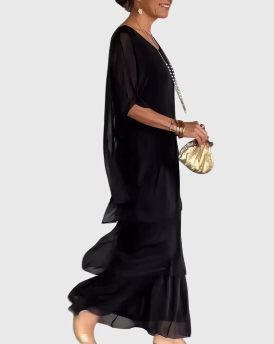 Birgitta | Lang og Strømmende Elegant Kjole