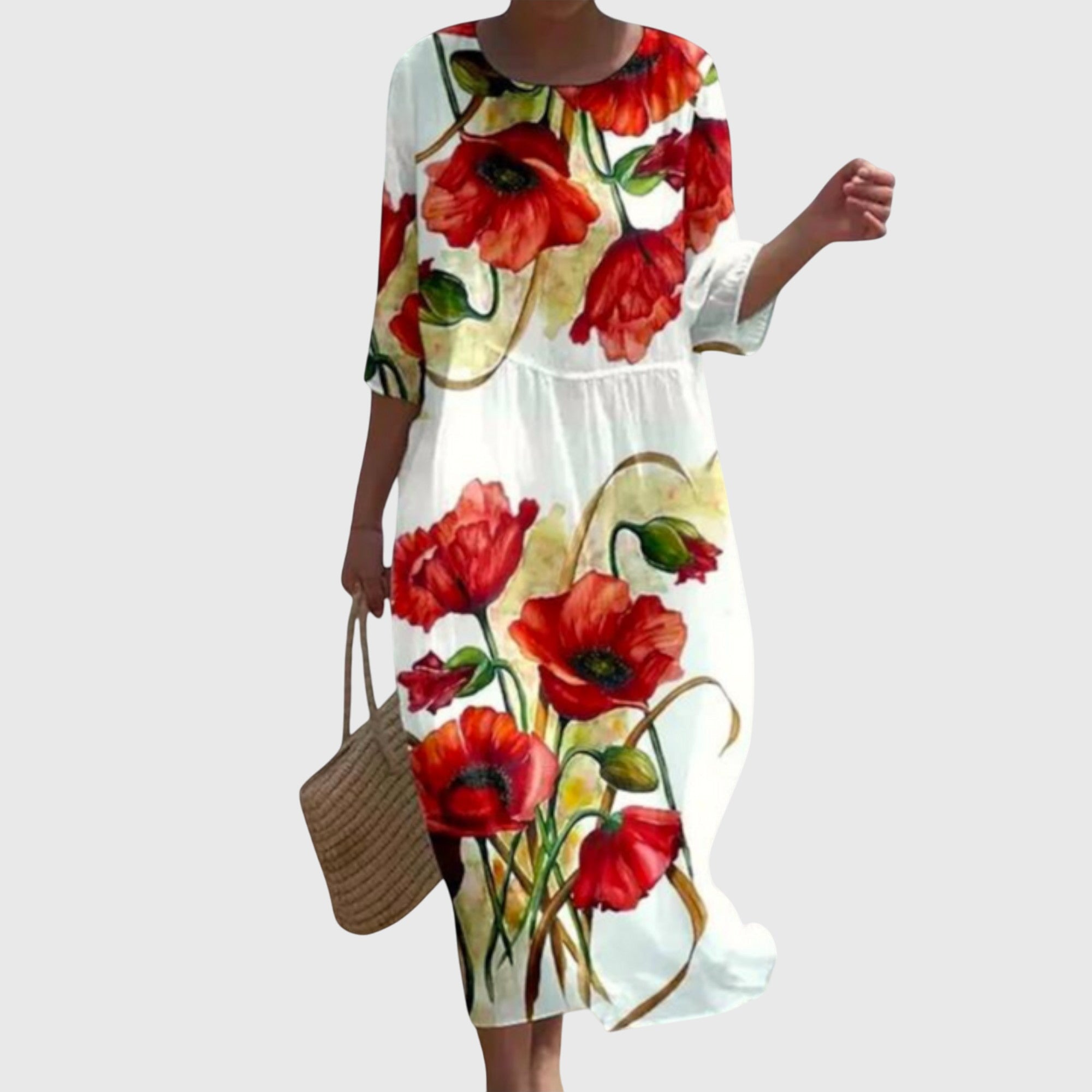 Birgitta | Stilfuld Blomster Maxi Kjole