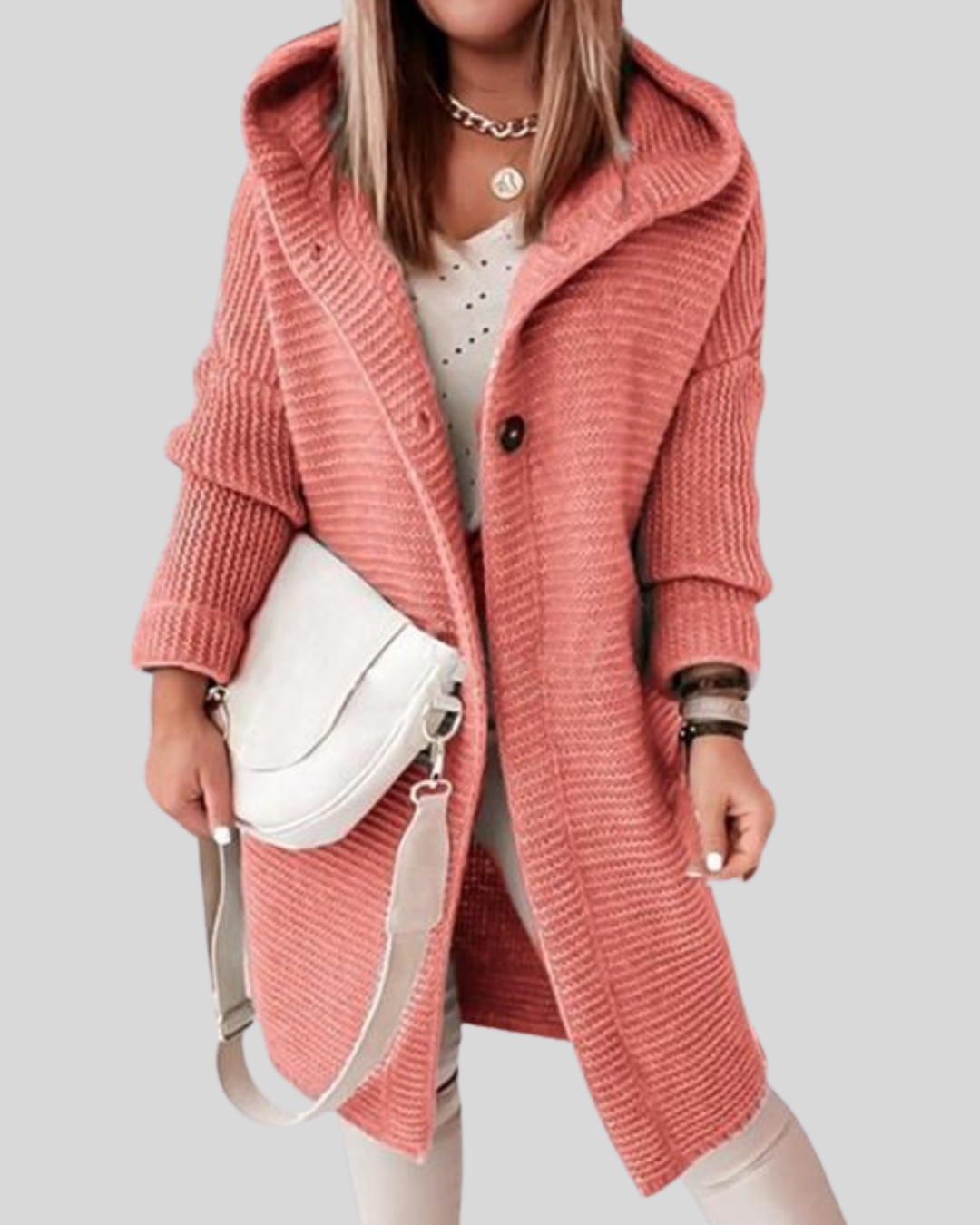 Birgitta | Casual Lang Cardigan med Knapper