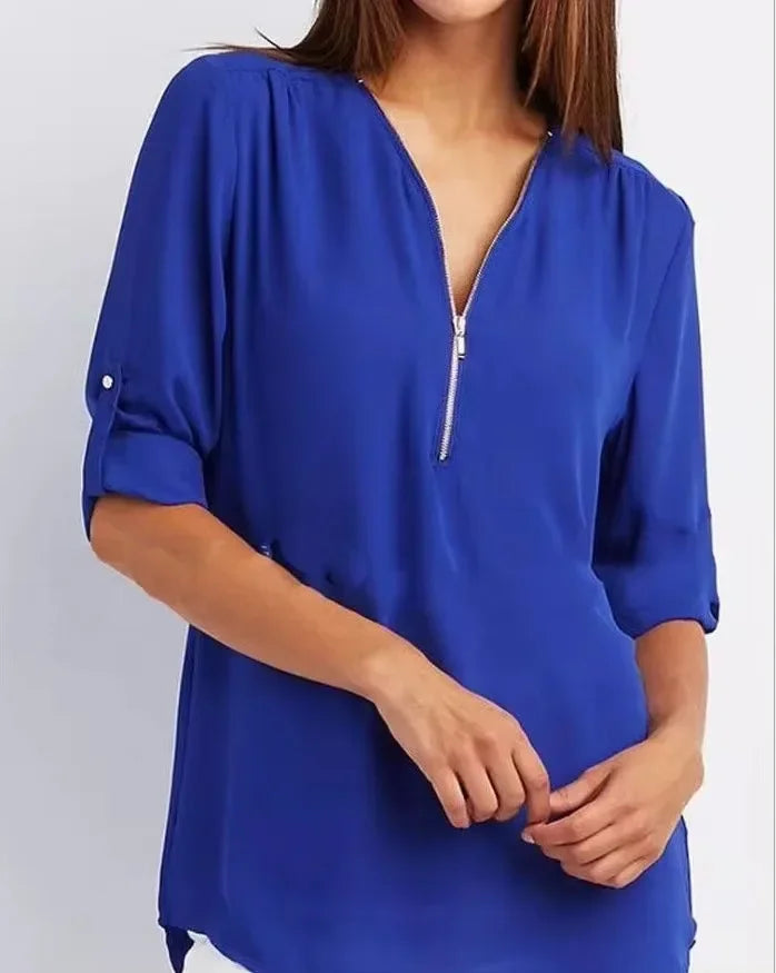 Birgitta | Ronja Elegant top med lynlås