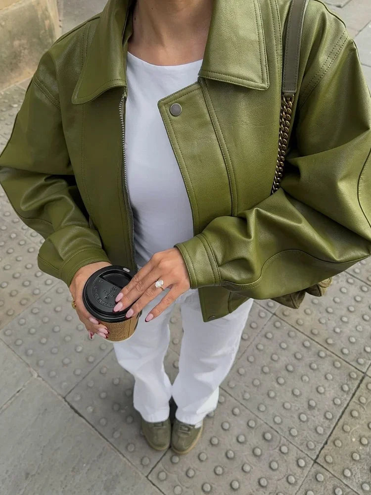 Birgitta | Oversized Læderjakke