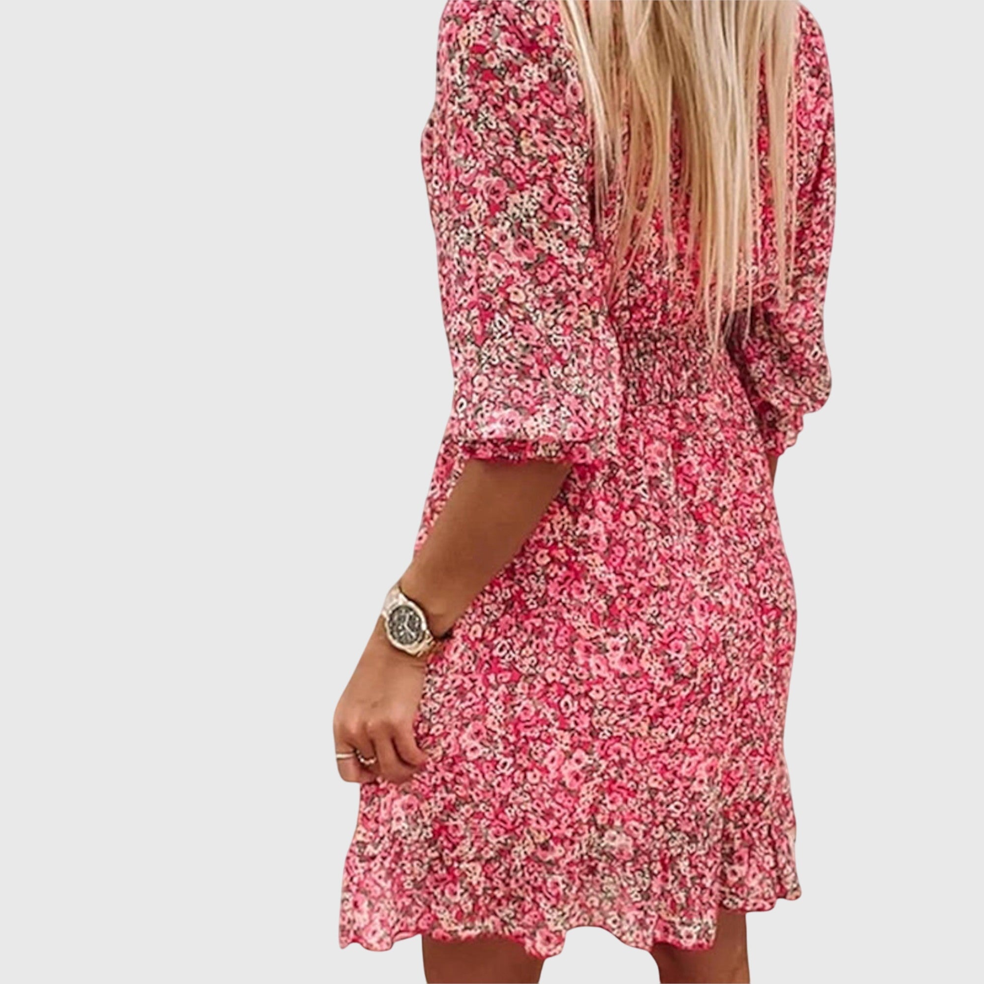 Birgitta | Blomstrede Puffærmede Kjole
