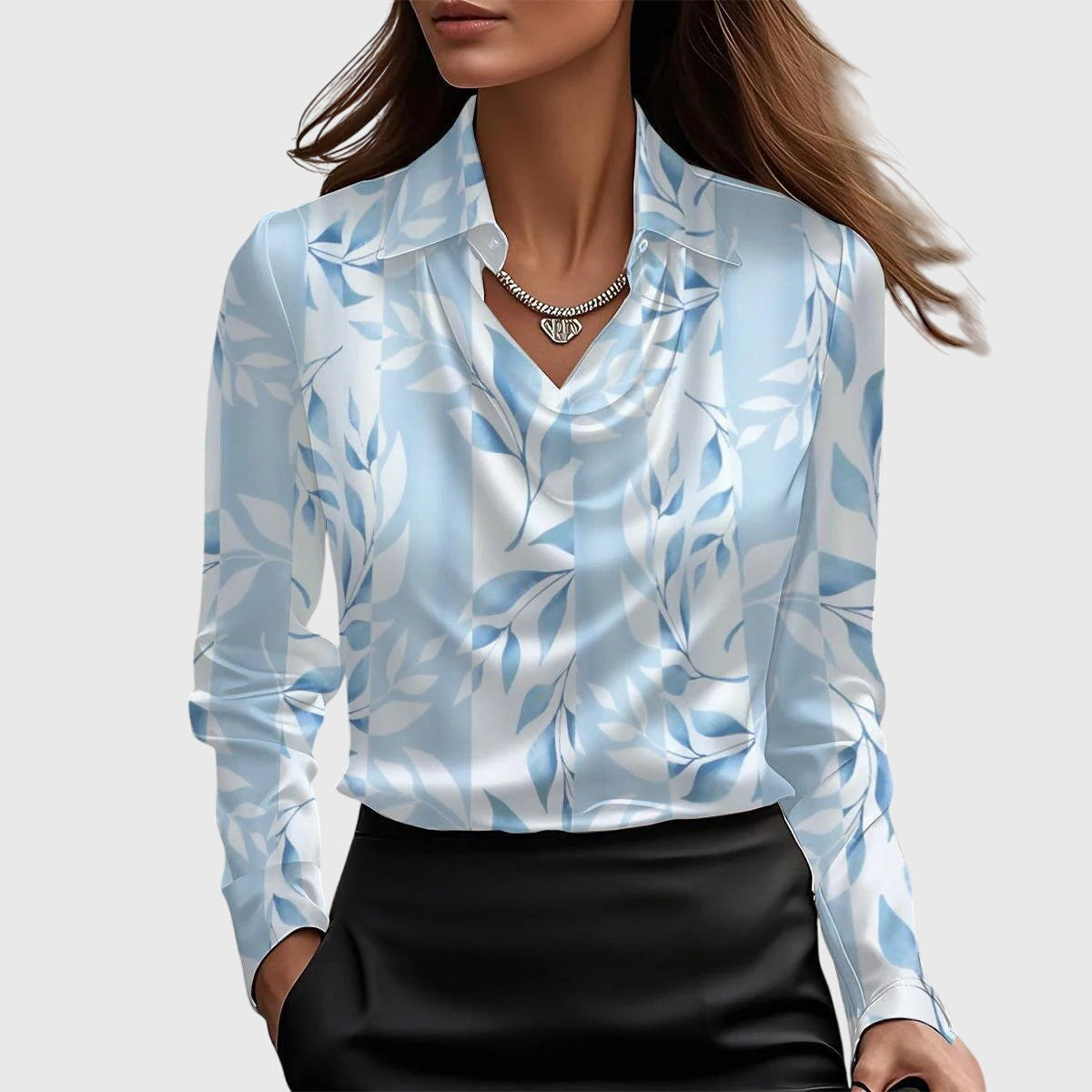 Birgitta | Elegant Bluse med Blomstertryk