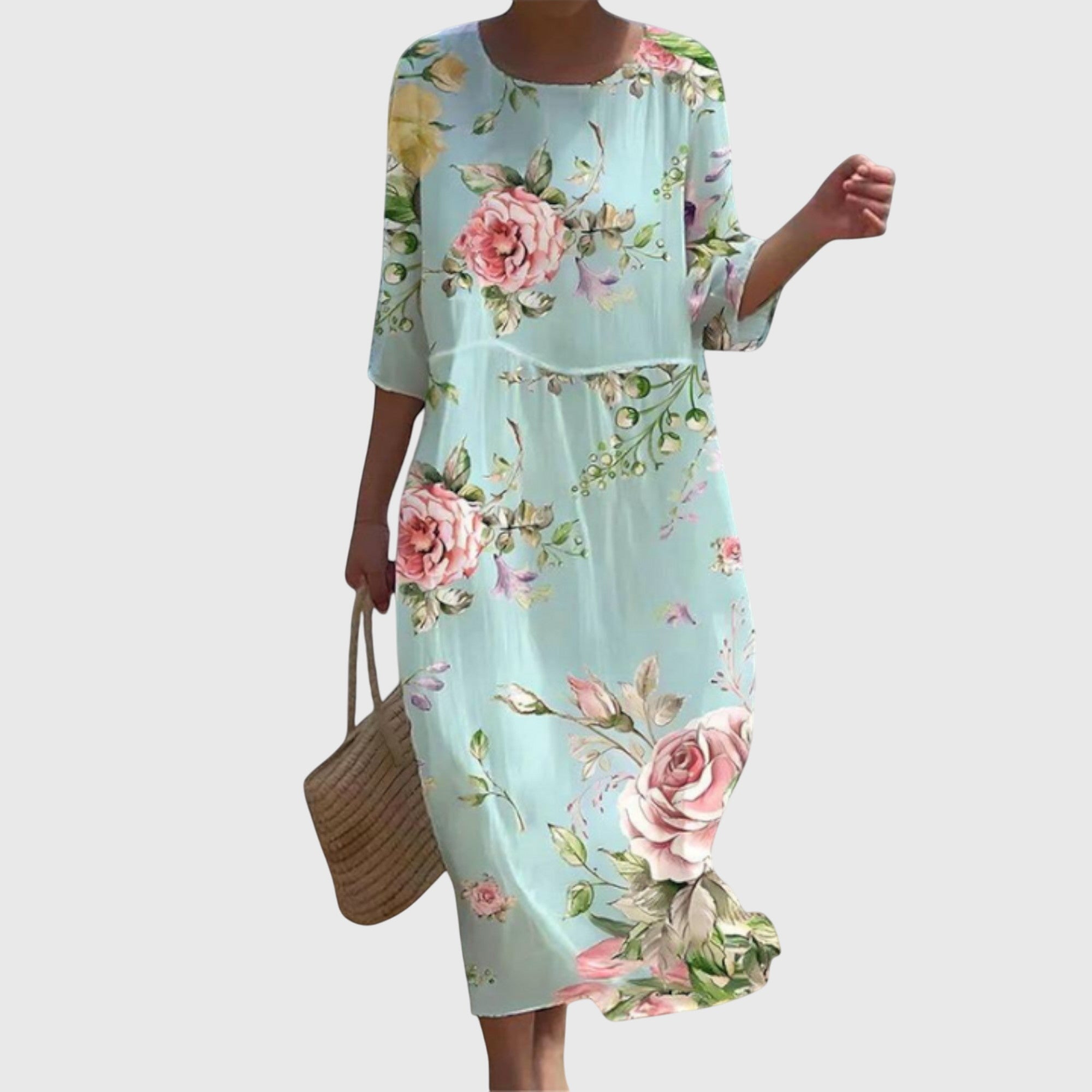 Birgitta | Stilfuld Blomster Maxi Kjole