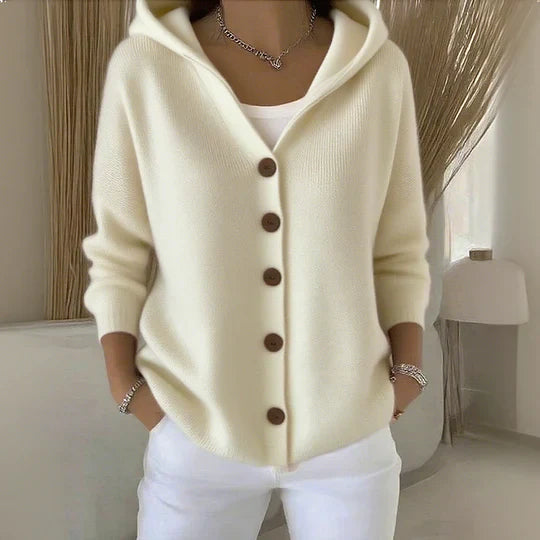 Birgitta | Trendy Strikjakke med Hætte