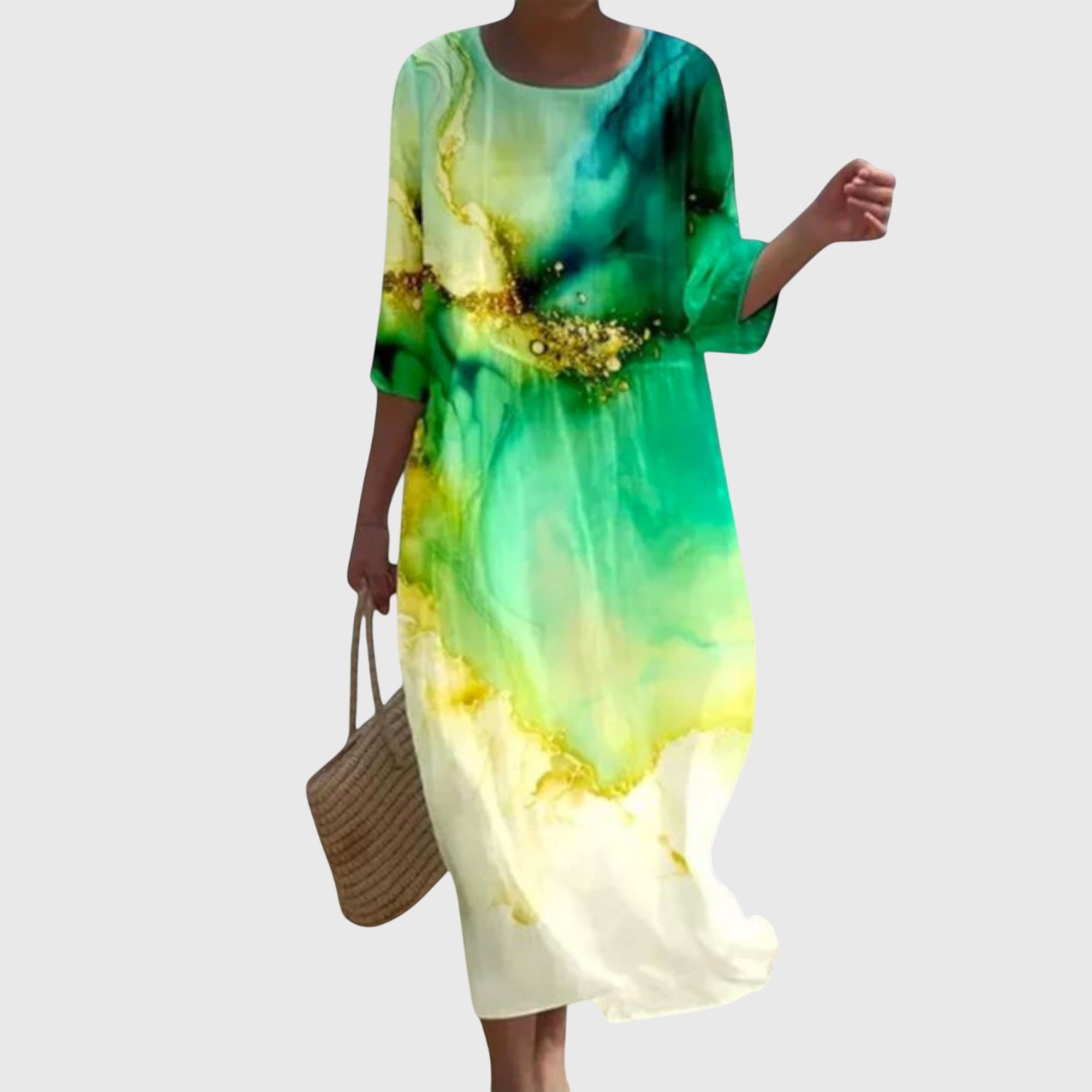 Birgitta | Stilfuld Blomster Maxi Kjole