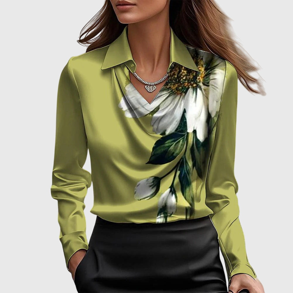 Birgitta | Elegant Bluse med Blomstertryk