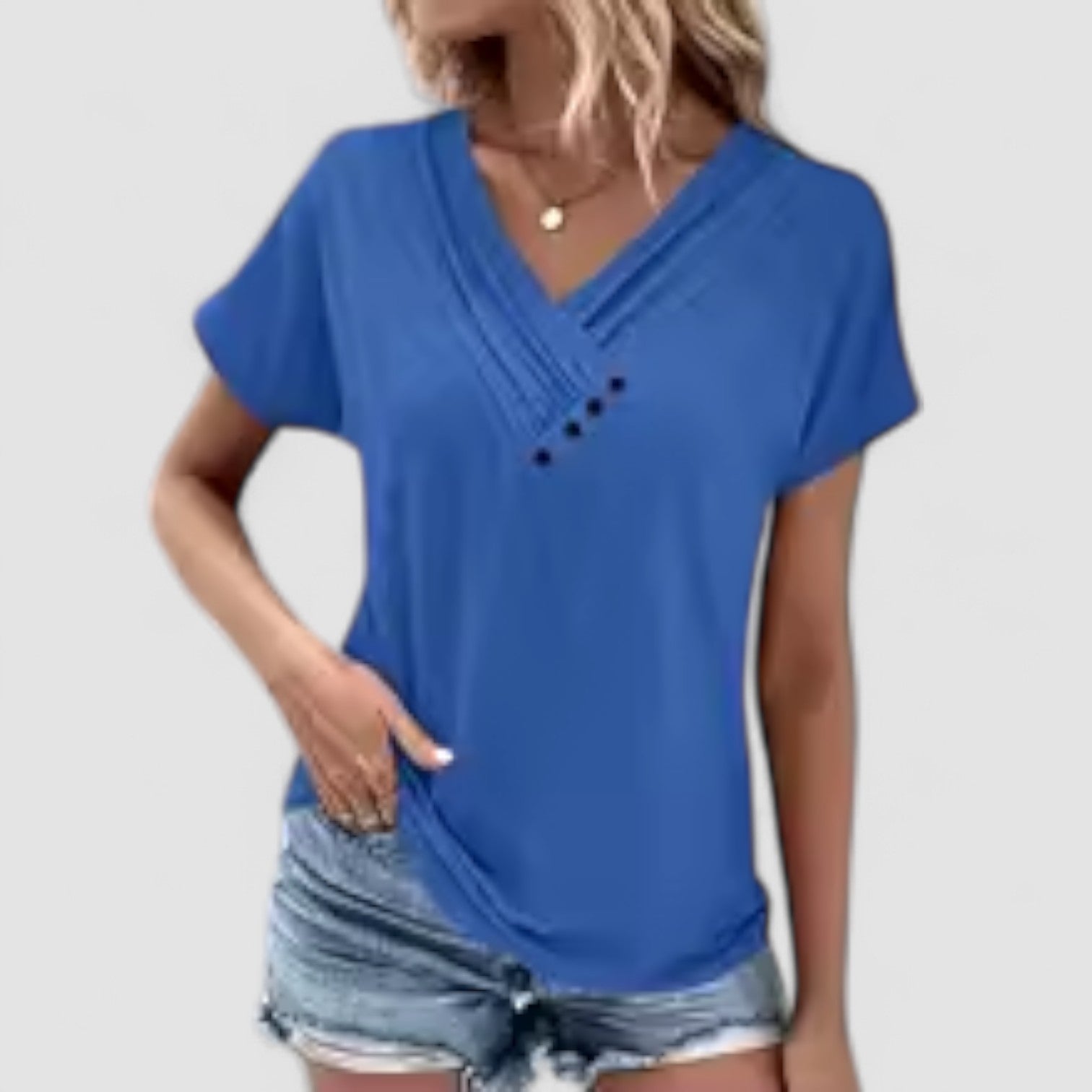Birgitta | Rynket top med knapper